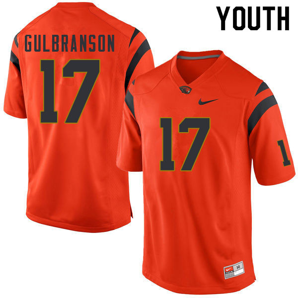 Youth #17 Ben Gulbranson Oregon State Beavers College Football Jerseys Sale-Orange - Click Image to Close